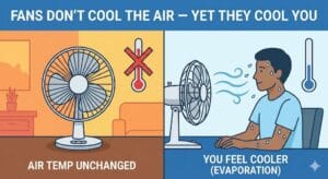 Fans Don’t Cool the Air — Yet They Cool You