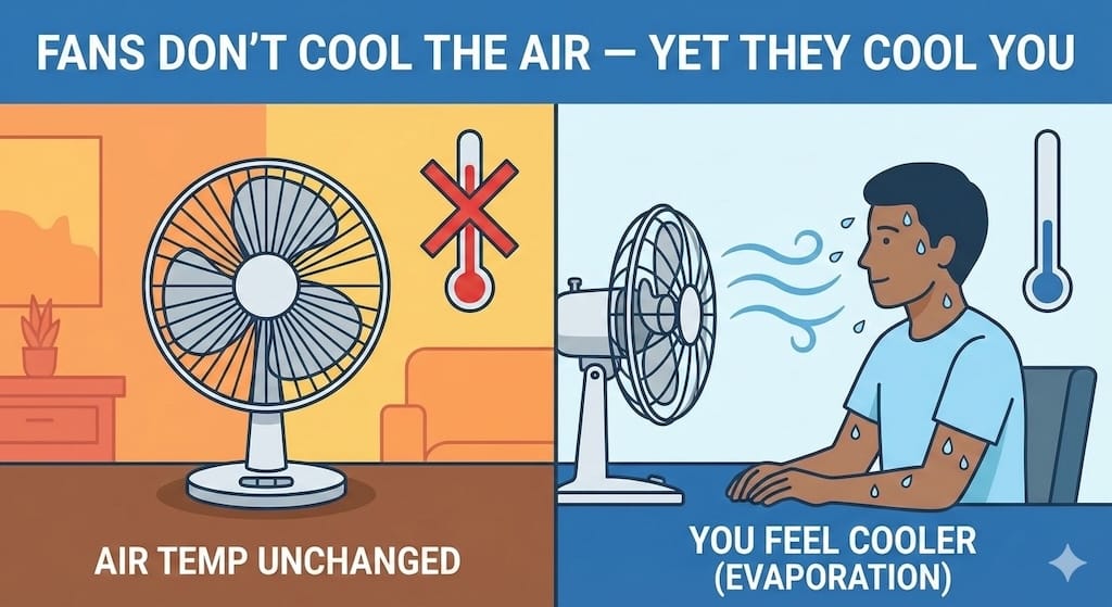 Fans Don’t Cool the Air — Yet They Cool You